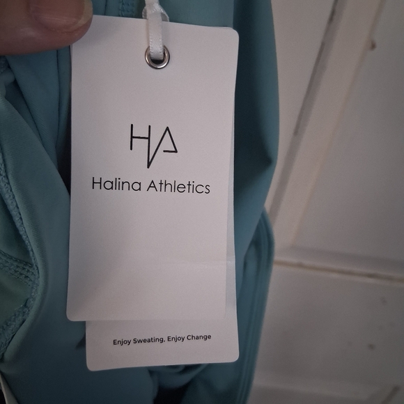 Women's Halina Athletics Light Turquoise Sports Leggings - Picture 11 of 13